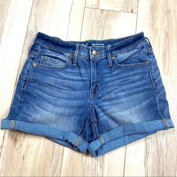 Massimo High Rise Midi Denim Jean Shorts 8 - Picture 1 of 3